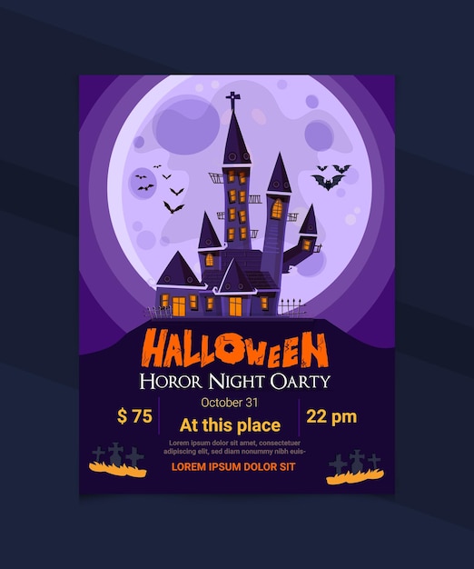 une affiche pour une fête d'Halloween pour une feste d'Helloween