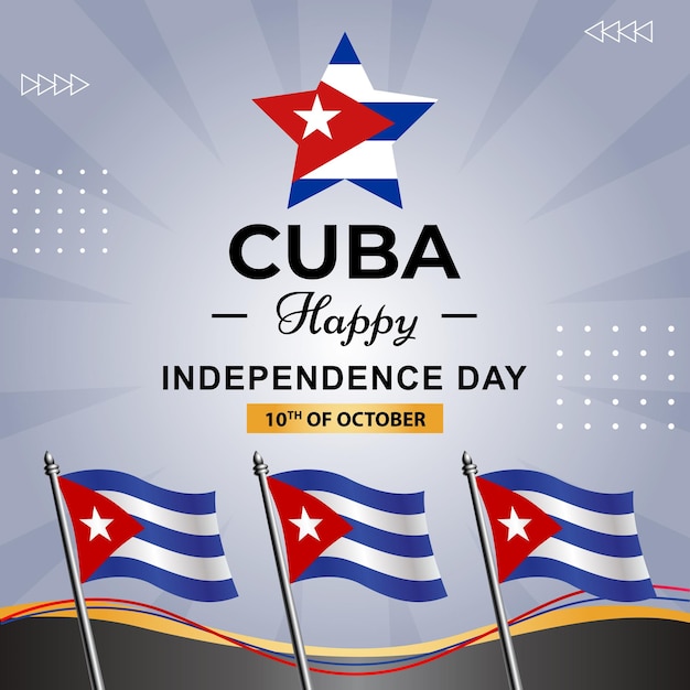 Vecteur une affiche pour la fête de l'indépendance de cuba avec des drapeaux