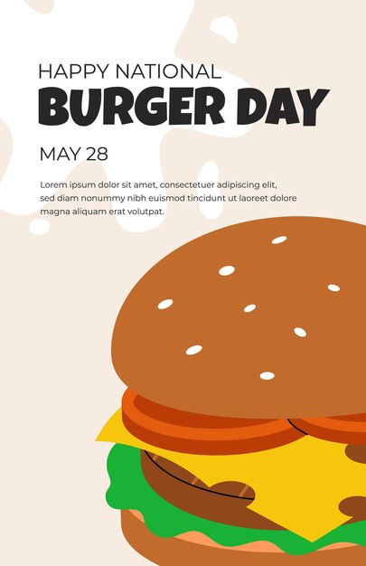 Une Affiche Pour Une Journée Burger Avec Un Burger Dessus.