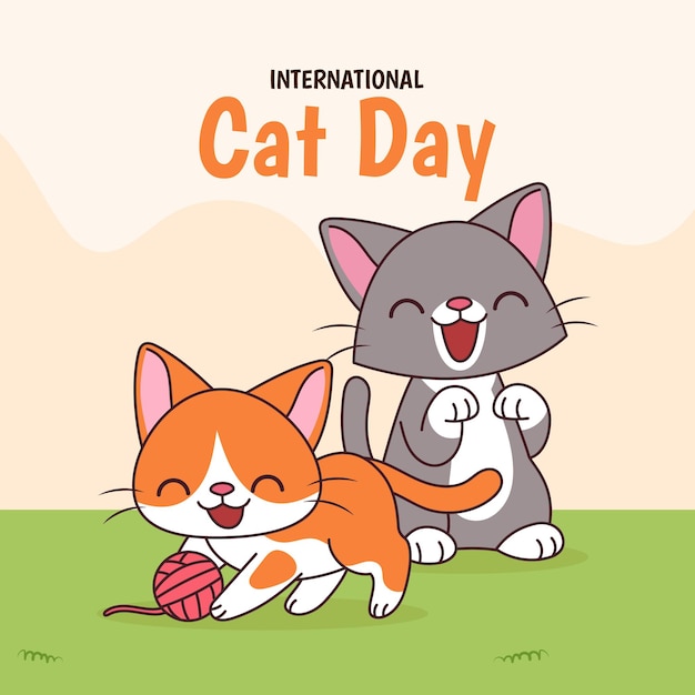 une affiche pour la journée internationale de la journée du chat
