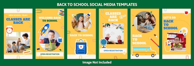 Une affiche pour le modèle de médias sociaux de retour à l'école