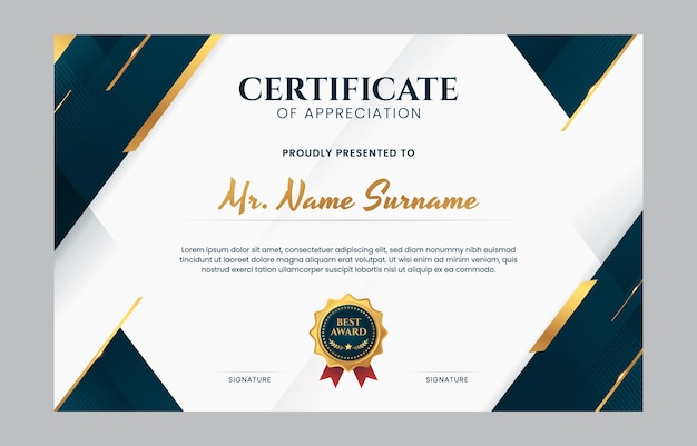 une affiche pour un nom de produit appelé certificat de présentation