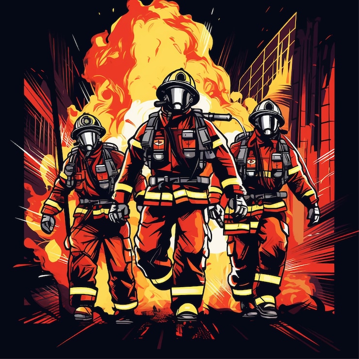 Vecteur une affiche pour les pompiers avec les mots pompier dessus
