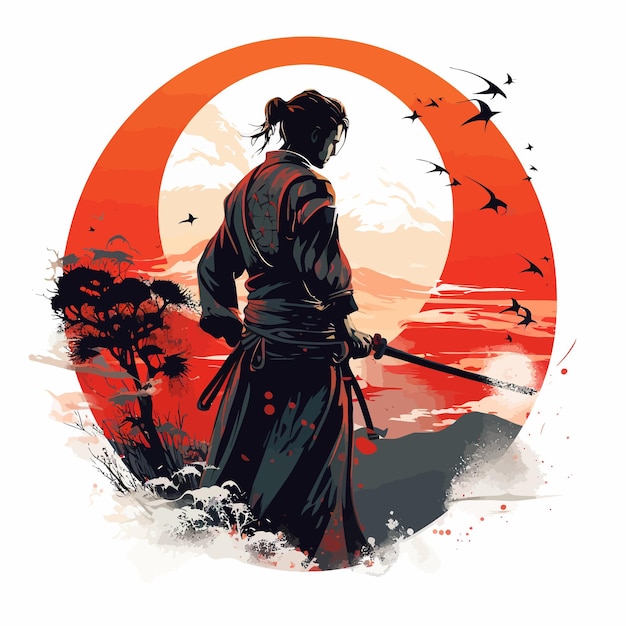 Vecteur une affiche pour un samouraï appelé le vecteur samouraï.