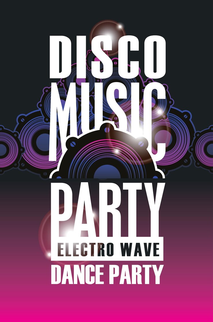Vecteur affiche pour soirée musique disco