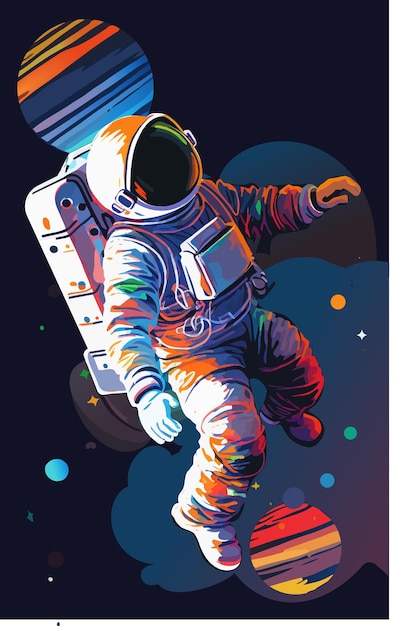 Une affiche pour la sortie dans l'espace qui dit "astronaute" dessus