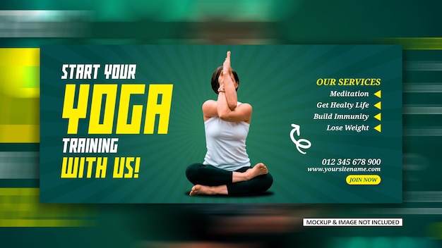 Vecteur une affiche pour un studio de yoga avec un homme faisant du yoga