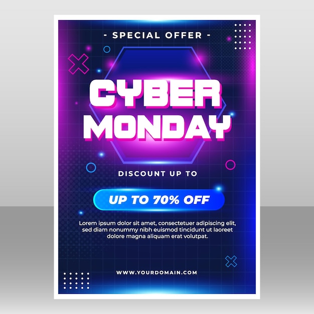 une affiche pour la vente de Cyber Monday est affichée