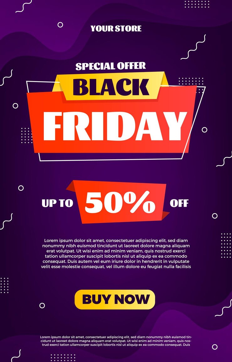Vecteur une affiche pour la vente du vendredi montre une vente du vendrede noir