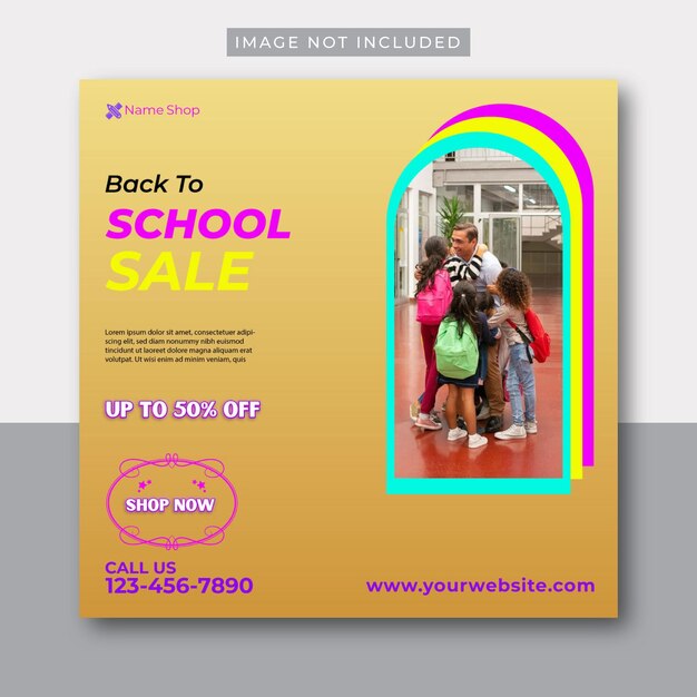Vecteur une affiche pour la vente de retour à l'école est montrée