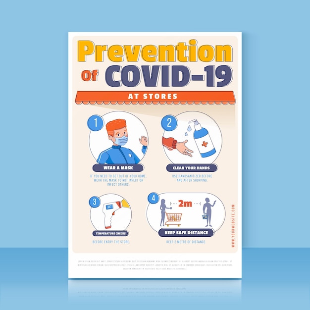 Vecteur affiche de prévention des coronavirus pour les magasins