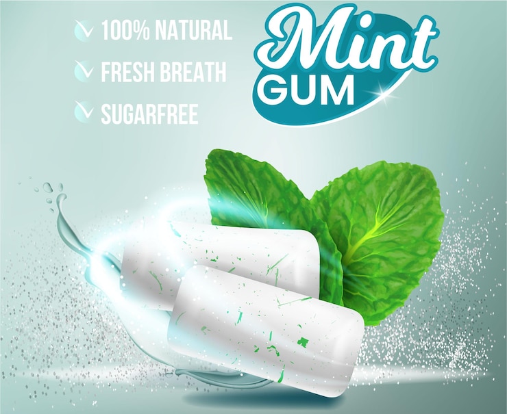 Vecteur affiche de promotion créative du chewing-gum