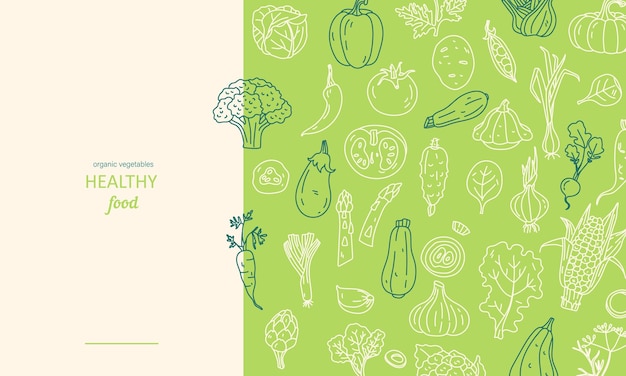 Affiche de promotion de légumes pour un magasin agricole Illustration vectorielle