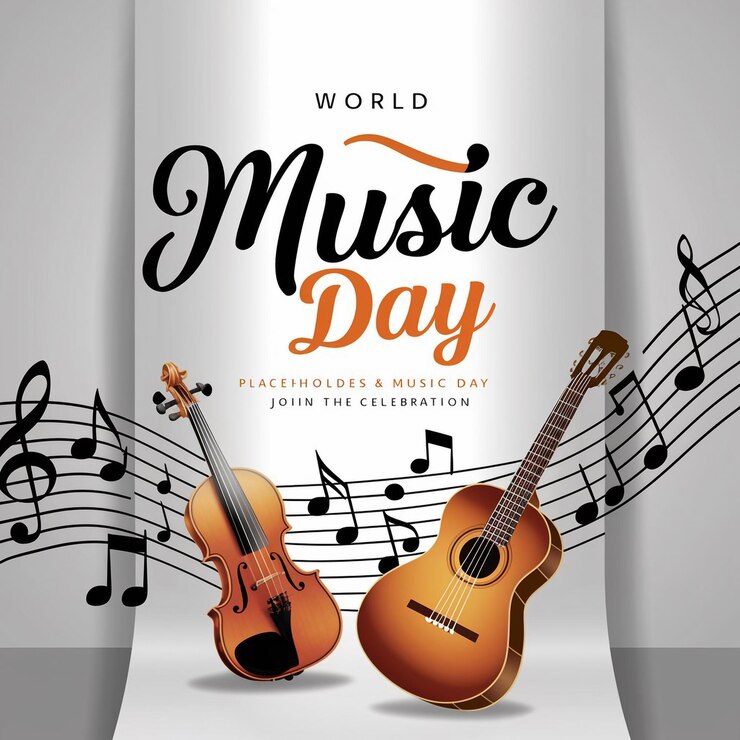 Vecteur affiche promotionnelle pour la journée mondiale de la musique