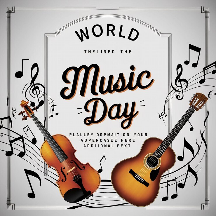 Vecteur affiche promotionnelle pour la journée mondiale de la musique