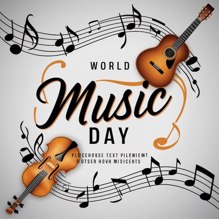 Vecteur affiche promotionnelle pour la journée mondiale de la musique