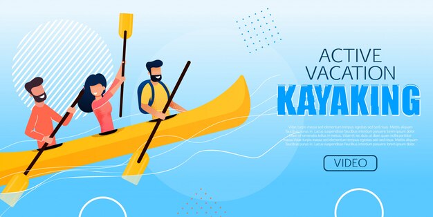 Affiche De Publicité Vacances Actives Kayaking Flat