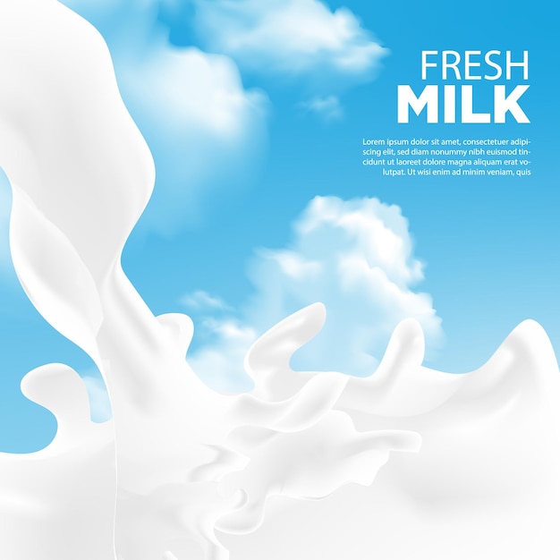 Vecteur une affiche qui dit lait frais