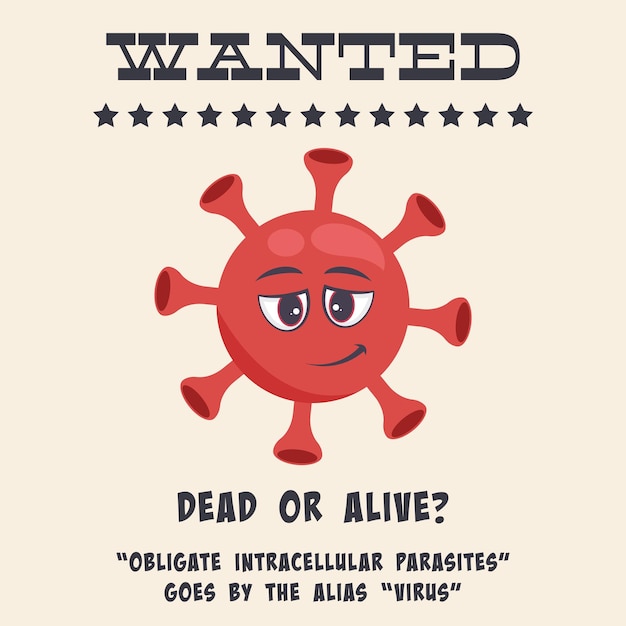 Vecteur affiche recherchée avec le virus chassé