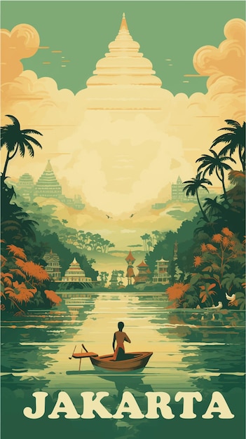 Affiche Rétro De Jakarta