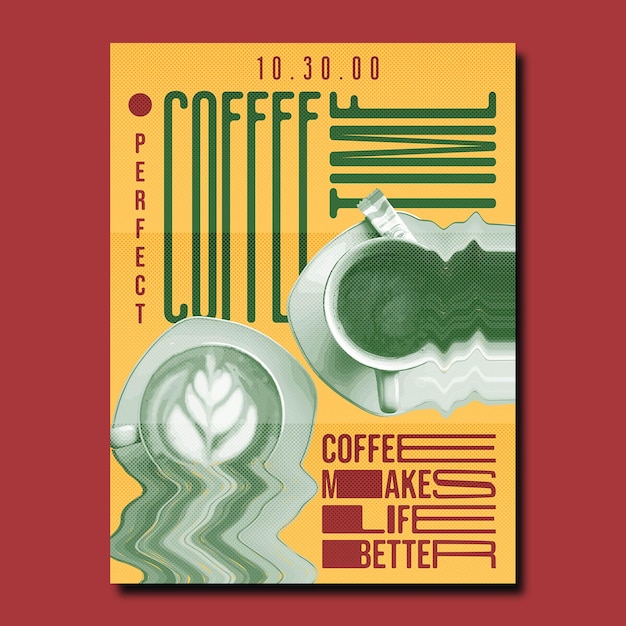 Vecteur affiche rétro à thème de l'heure du café