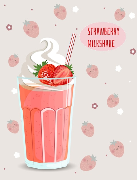 Une affiche de smoothie à la fraise