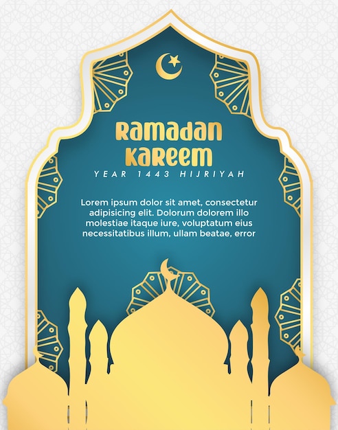 Affiche Sur Le Thème Du Ramadan Et Modèle De Carte De Voeux