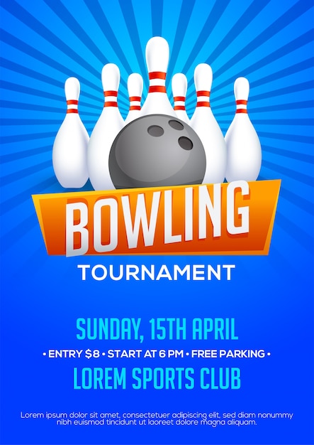 Affiche De Tournoi De Bowling