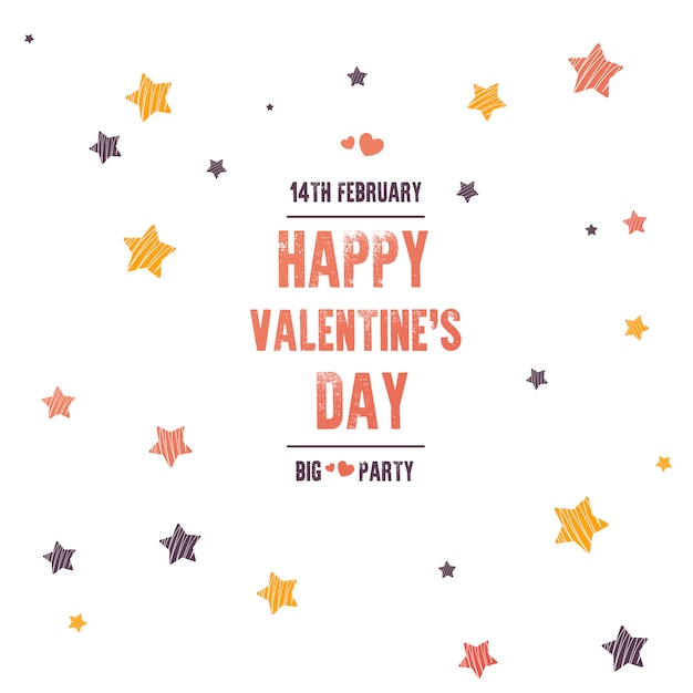 Affiche De Typographie Happy Valentines Day