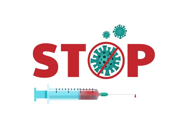 Affiche De Vaccin Contre Le Virus. Une Seringue Avec Le Vaccin.