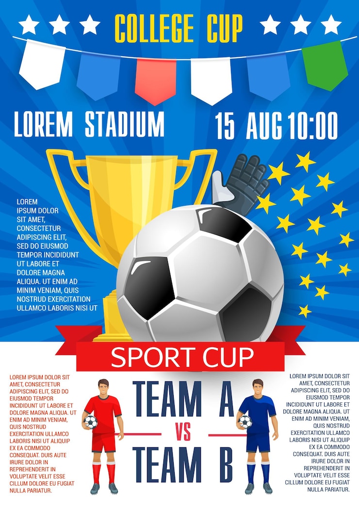 Vecteur affiche de vecteur pour la ligue universitaire de football football
