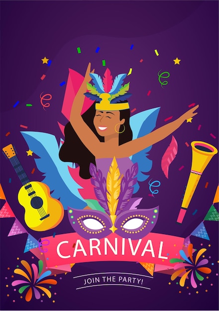 Affiche Vectorielle Du Festival Du Carnaval