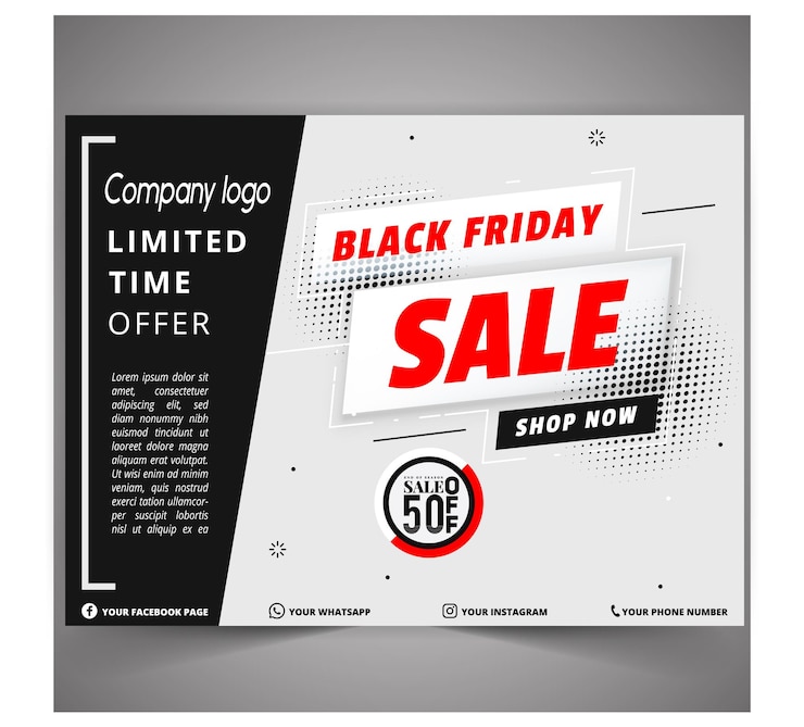 Vecteur une affiche de vente du vendredi noir
