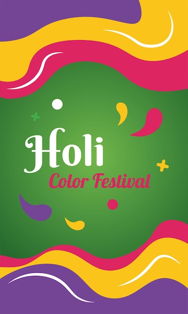 Affiche verticale colorée du festival Holi