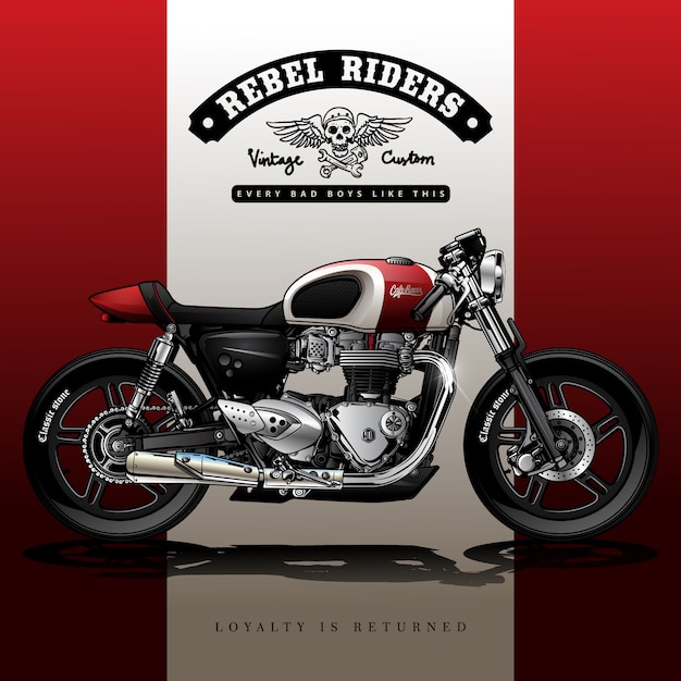 Vecteur affiche vintage cafe racer