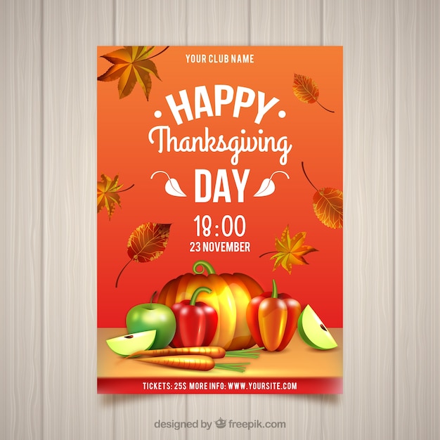 Affiche Vintage De Joyeux Thanksgiving