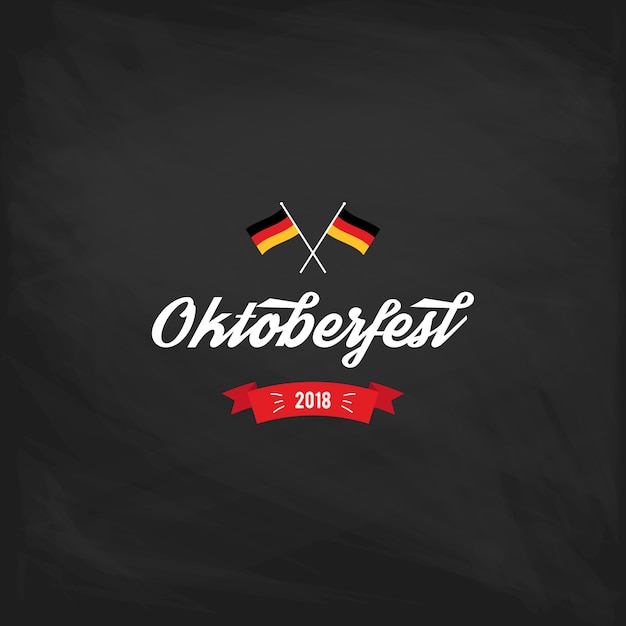 Affiche Vintage Oktoberfest Ou Carte De Voeux Sur Un Fond De Tableau