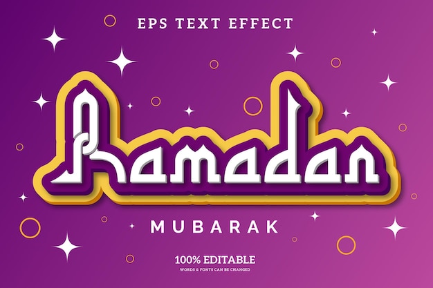 Une affiche violette et jaune qui dit ramadan.