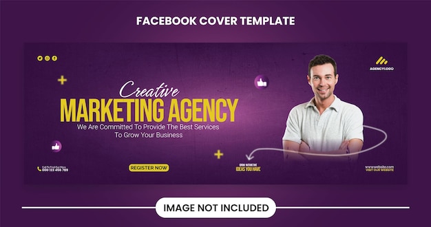 une affiche violette pour un homme avec une photo d'un homme dans une chemise