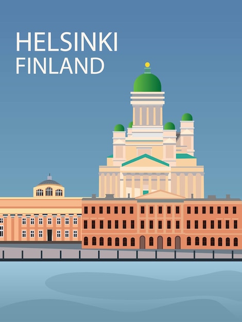 Vecteur affiche de voyage d'helsinki