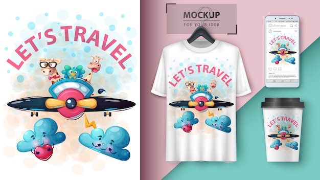 Affiche De Voyage Pour Animaux De Dessin Animé Et Merchandising