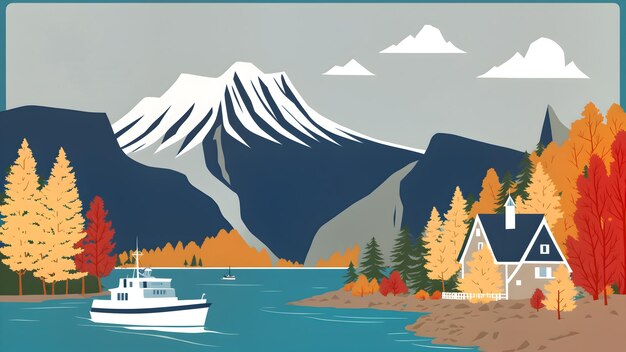 Vecteur affiche de voyage vintage de norvège