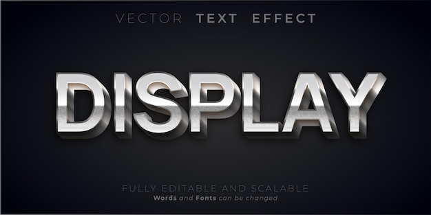 Afficher L'effet De Style De Texte En Métal Titre De Texte De Style 3d Modifiable