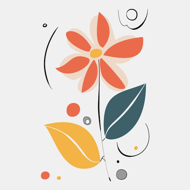 Vecteur affiches d'art en ligne minimalistes contemporaines formes organiques abstraites et motifs floraux