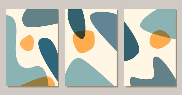 Affiches Boho De Formes Abstraites Contemporaines Ensemble De Fond Moderne Esthétique Bohème