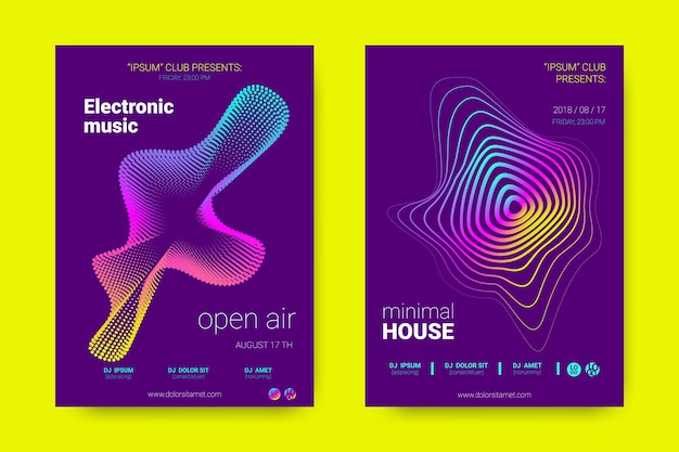 Affiches Disco Pour Festival De Musique électronique