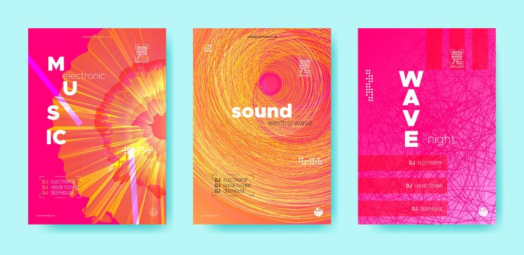 Affiches Edm pour le festival de musique électronique