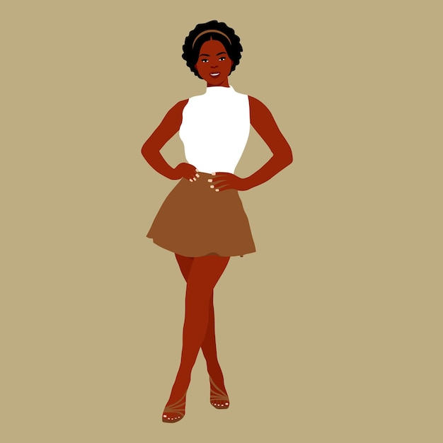 Vecteur afro femme noire en vecteur de style art élégant