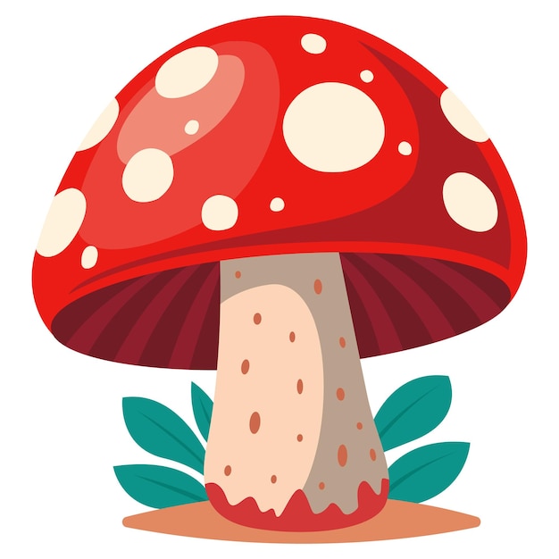 L'agaric de mouche toxique rouge pousse sur le sol à côté de l'herbe