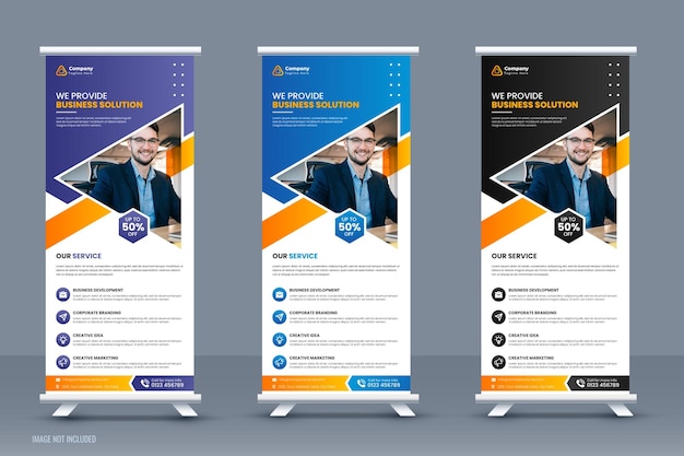 Agence commerciale créative roll up banner template ou pull up banner design